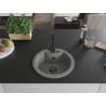 Mexen Diego 1-bowl granite sink with Rita kitchen tap, grey - 6512-71-670300-70-B