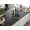 Mexen Diego 1-bowl granite sink with Rita kitchen tap, grey - 6512-71-670300-70-B