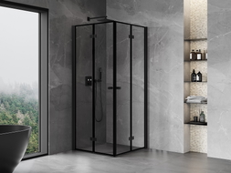Mexen Mist-F Duo preklopna tuš kabina 70 x 70 cm, crni okvir, crna - 8A6-070L-070P-70-70