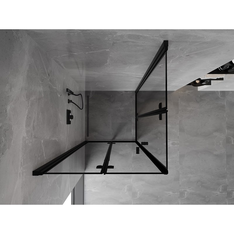 Mexen Mist-F Duo kabina prysznicowa składana 120 x 120 cm, czarna ramka, czarna - 8A6-120L-120P-70-70
