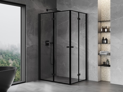 Mexen Mist-F Duo preklopna tuš kabina lijeva 95 x 70 cm, crni okvir, crna - 8A6-095L-070P-70-70