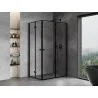 Mexen Mist-F Duo Foldable Shower Enclosure Right 95 x 100 cm, Black Frame, Black - 8A6-095L-100P-70-70