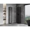 Mexen Mist-F Duo preklopna tuš kabina desna 95 x 110 cm, crni okvir, crna - 8A6-095L-110P-70-70