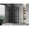Mexen Mist-F Duo folding shower cabin 75 x 75 cm, black grid, black - 8A6-075L-075P-70-77