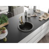 Mexen Diego lavello in granito a 1 vasca con rubinetto da cucina Rita, nero/oro metallizzato - 6512-75-670300-50-B