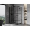 Mexen Mist-F Duo kabina prysznicowa składana lewa 95 x 85 cm, czarna kratka, czarna -  8A6-095L-085P-70-77