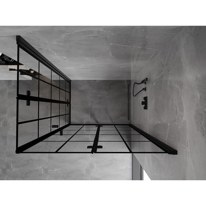 Mexen Mist-F Duo kabina prysznicowa składana prawa 75 x 95 cm, czarna kratka, czarna -  8A6-075L-095P-70-77