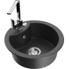 Mexen Diego fregadero de cocina de granito de 1 seno con grifo de cocina Rita, negro moteado - 6512-76-670300-00