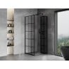 Mexen Mist-F kabina prysznicowa składana prawa 80 x 80 cm, czarna kratka, czarna - 8A6T-080-080-70-77-P