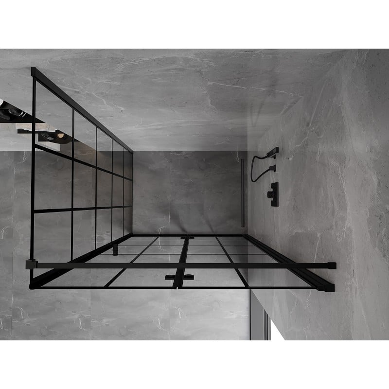 Mexen Mist-F kabina prysznicowa składana prawa 70 x 85 cm, czarna kratka, czarna - 8A6T-070-085-70-77-P