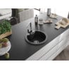 Mexen Diego 1-bowl granite sink with Rita kitchen tap, black - 6512-77-670300-00