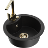 Mexen Diego fregadero de granito de 1 cubeta con grifo de cocina Rita, negro - 6512-77-670300-50