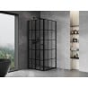 Mexen Mist-F kabina prysznicowa składana lewa 80 x 80 cm, czarna kratka, czarna - 8A6T-080-080-70-77-L