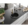 Mexen Diego 1-bowl granite kitchen sink with Rita tap, black - 6512-77-670300-50-B