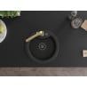 Mexen Diego 1-bowl granite kitchen sink with Rita tap, black - 6512-77-670300-50-B