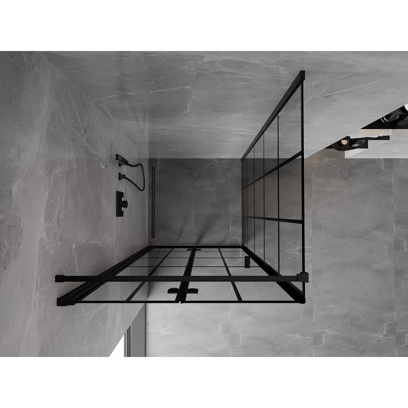 Mexen Mist-F taitettava suihkukaappi vasen 90 x 90 cm, musta ristikko, musta - 8A6T-090-090-70-77-L