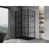 Mexen Mist-F cabina de ducha plegable izquierda 75 x 110 cm, rejilla negra, negro - 8A6T-075-110-70-77-L