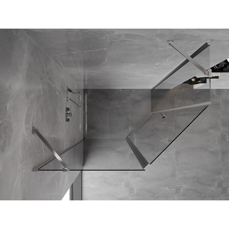 Mexen Mist cabine de douche asymétrique pentagonale pivotante 100 x 80 cm, transparent, chrome - 8A8-100-080-01-00