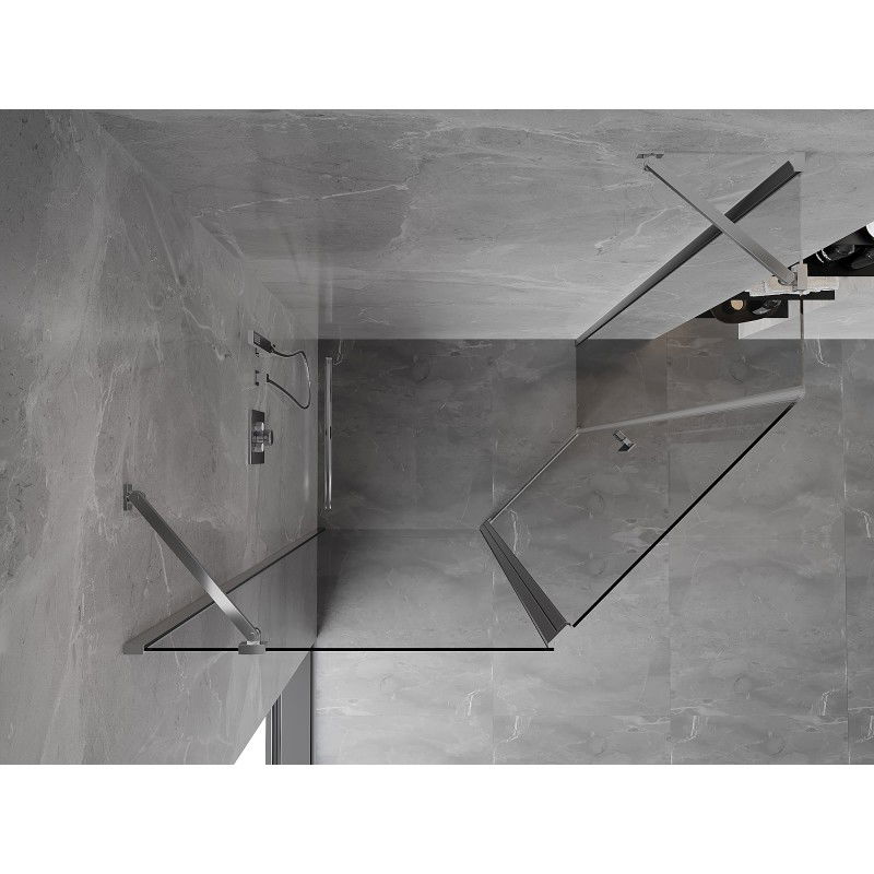 Mexen Mist cabine de douche pentagonale asymétrique pivotante 100 x 90 cm, transparent, chrome - 8A8-100-090-01-00