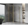 Mexen Mist asymmetrische vijfhoekige douchecabine scharnierend 100 x 90 cm, transparant, goud geborsteld - 8A8-100-090-55-00