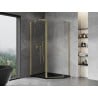 Mexen Mist pentagonal asymmetrical hinged shower cabin 100 x 90 cm, transparent, brushed gold - 8A8-100-090-55-00