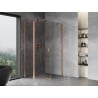 Mexen Mist asymmetrical pivot shower cabin pentagonal 90 x 100 cm, transparent, brushed copper - 8A8-090-100-65-00