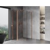 Mexen Mist asymmetrical pivot shower cabin pentagonal 90 x 100 cm, transparent, brushed copper - 8A8-090-100-65-00