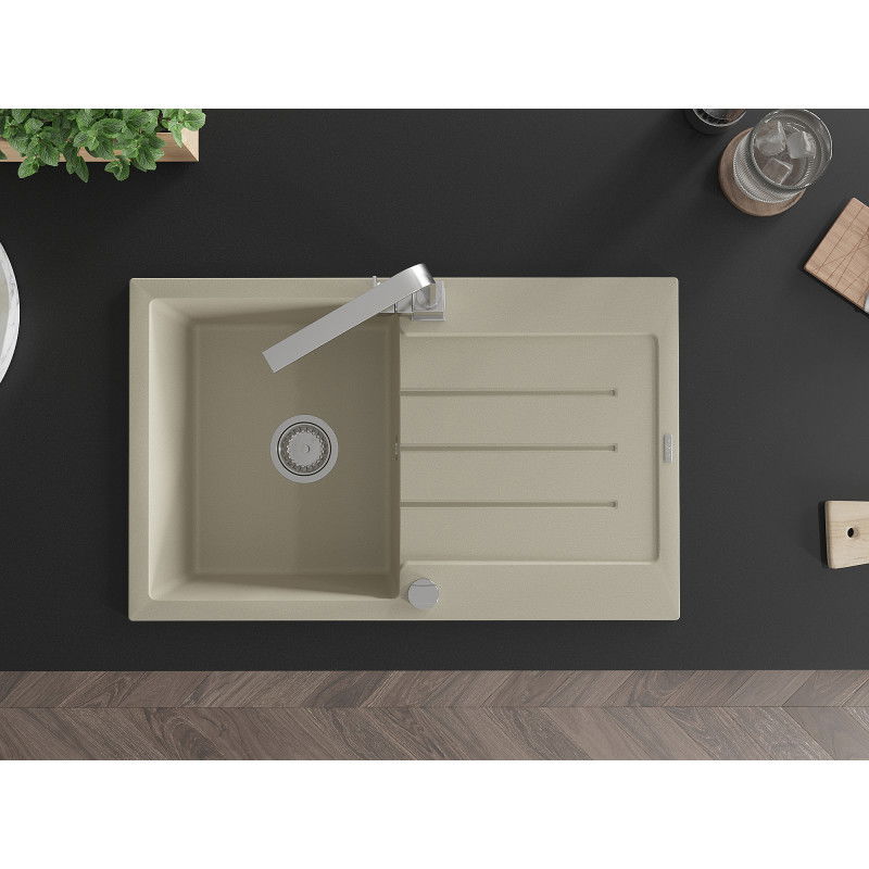 Mexen Bruno granit-Spullamellenger mat 1 Kummer mat Ofstellrack an Kichekraan Rita, beige - 6513-69-670300-00