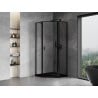Mexen Mist pentagonal shower enclosure, right-hand hinged 90 x 90 cm, black frame, black - 8A8-090-090-70-70-P