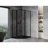 Mexen Mist asymmetrisk femkantig duschkabin med vänsterhängd dörr 90 x 100 cm, svart ram, svart - 8A8-090-100-70-70-L