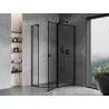 Mexen Mist pentagonal asymmetrical shower enclosure with right hinged door 90 x 80 cm, black frame, black - 8A8-090-080-70-70-P