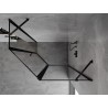 Mexen Mist asymmetrisk femkantig duschkabin med höger dörr 100 x 90 cm, svart ram, svart - 8A8-100-090-70-70-P