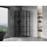 Mexen Mist pentagonal shower cabin with hinged left door 80 x 80 cm, black grid, black - 8A8-080-080-70-77-L