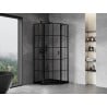 Mexen Mist cabine de douche pentagonale pivotante gauche 80 x 80 cm, grille noire, noire - 8A8-080-080-70-77-L