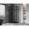 Mexen Mist pentagonal shower cabin with hinged left door 80 x 80 cm, black grid, black - 8A8-080-080-70-77-L