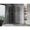 Mexen Mist pentagonal shower cabin with hinged left door 80 x 80 cm, black grid, black - 8A8-080-080-70-77-L