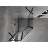 Mexen Mist asymmetrische vijfhoekige douchecabine, draaibaar links 80 x 100 cm, zwart rooster, zwart - 8A8-080-100-70-77-L