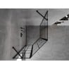 Mexen Mist cabine de duche pentagonal assimétrica com porta de abrir à esquerda 90 x 100 cm, grade preta, preto