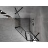 Mexen Mist asymmetrical pentagonal shower enclosure, right-hinged 80 x 100 cm, black grid, black - 8A8-080-100-70-77-P