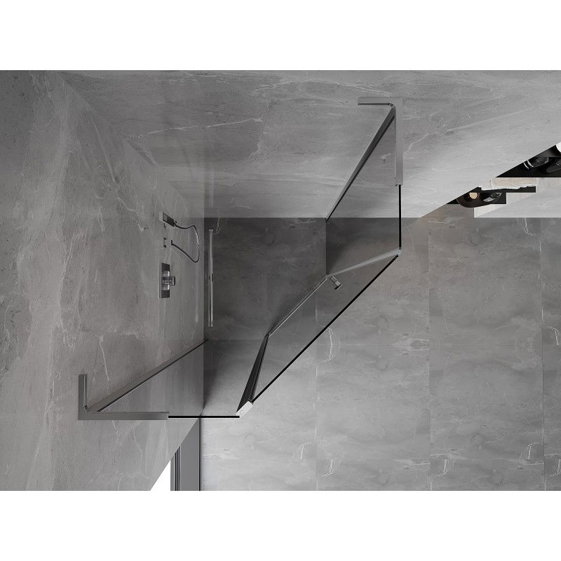 Mexen Mist L cabina doccia pentagonale battente 90 x 90 cm, trasparente, cromato - 8A8L-090-090-01-00