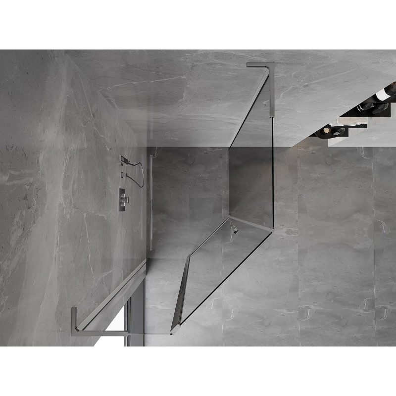 Mexen Mist L asimetrična peterokutna tuš kabina na zakretanje 80 x 100 cm, prozirna, krom - 8A8L-080-100-01-00