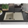 Mexen Bruno single-bowl granite sink with drainer and Rita kitchen tap, beige - 6513-69-670300-70