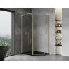 Mexen Mist L pentagonal asymmetric swing shower cabin 90x80 cm, transparent, brushed gold - 8A8L-090-080-55-00