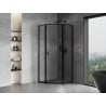 Mexen Mist L shower enclosure pentagonal right hinged 80 x 80 cm, black frame, black - 8A8L-080-080-70-70-P