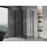 Mexen Mist L pentagonal asymmetrical left-hinged shower cabin 90 x 80 cm, black frame, black - 8A8L-090-080-70-70-L