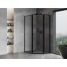 Mexen Mist L cabina doccia pentagonale asimmetrica battente destra 90 x 100 cm, cornice nera, nero - 8A8L-090-100-70-70-P