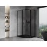 Mexen Mist L cabina doccia pentagonale asimmetrica battente destra 90 x 100 cm, cornice nera, nero - 8A8L-090-100-70-70-P