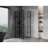 Mexen Mist L pentagonal shower cabin, left-hinged 100 x 100 cm, black grid, black - 8A8L-100-100-70-77-L
