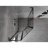 Mexen Mist L Fünfeck-Duschkabine asymmetrisch schwenkbar links 90 x 100 cm, schwarzes Gitter, schwarz - 8A8L-090-100-70-77-L