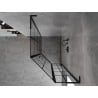 Mexen Mist L Asymmetrical Pentagonal Shower Enclosure Right Hinged 80 x 90 cm, Black Grid, Black - 8A8L-080-090-70-77-P